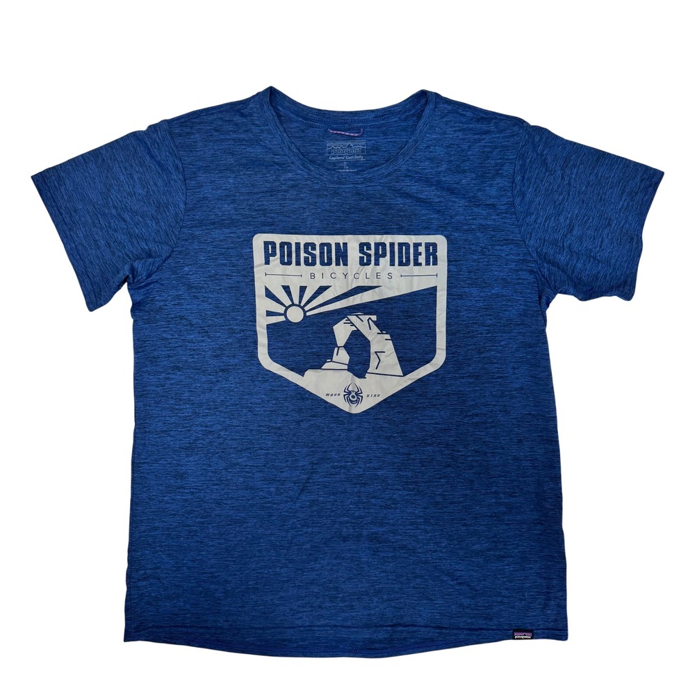 Patagonia Capilene Cool Daily Shirt Womens L Blue Poison Spider Bicycles